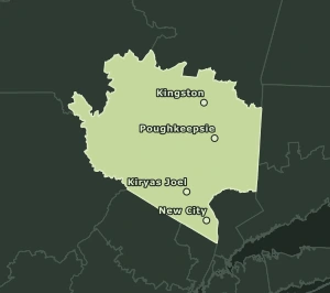 Area Code 845 geographic coverage map