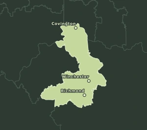 Area Code 859 geographic coverage map