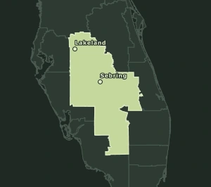 Area Code 863 geographic coverage map