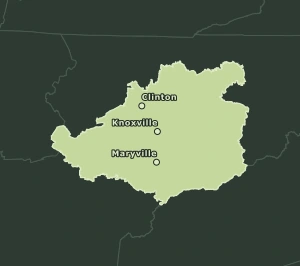 Area Code 865 geographic coverage map