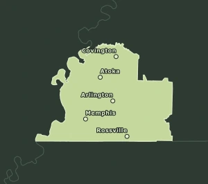 Area Code 901 geographic coverage map