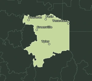 Area Code 903 geographic coverage map