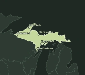 Area Code 906 geographic coverage map