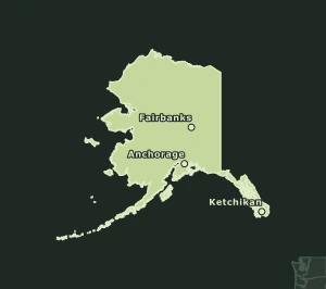 Area Code 907 geographic coverage map