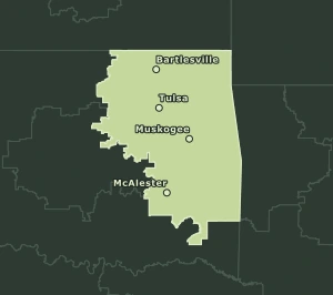 Area Code 918 geographic coverage map