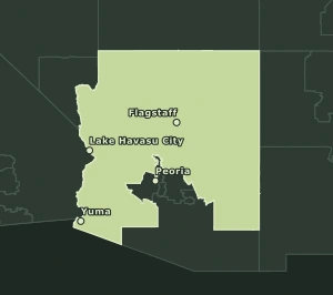 Area Code 928 geographic coverage map