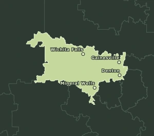 Area Code 940 geographic coverage map