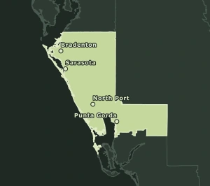 Area Code 941 geographic coverage map