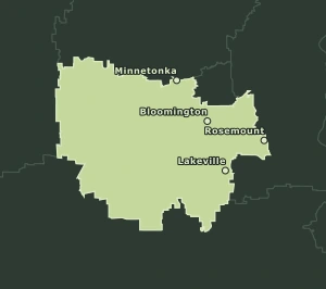 Area Code 952 geographic coverage map