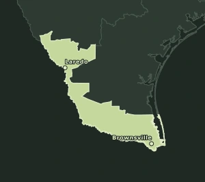 Area Code 956 geographic coverage map