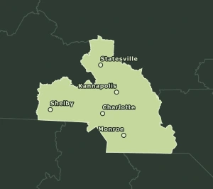 Area Code 980 geographic coverage map