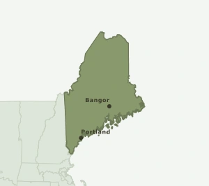 Area Code 207 geographic coverage map