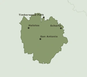 Area Code 210 geographic coverage map