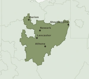 Area Code 220 geographic coverage map