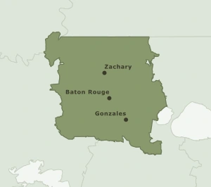 Area Code 225 geographic coverage map