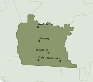 Area Code 229 geographic coverage map