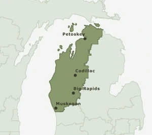 Area Code 231 geographic coverage map