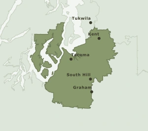 Area Code 253 geographic coverage map