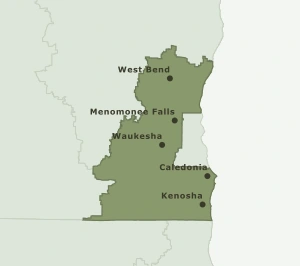 Area Code 262 geographic coverage map