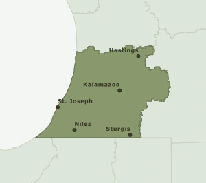 Area Code 269 geographic coverage map