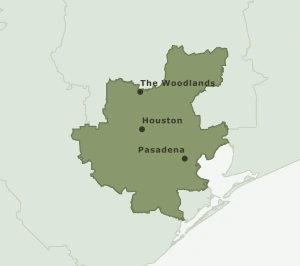 Area Code 281 geographic coverage map