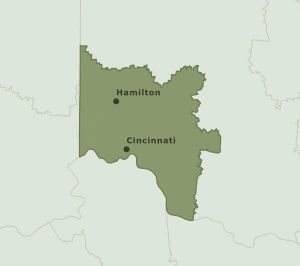 Area Code 283 geographic coverage map