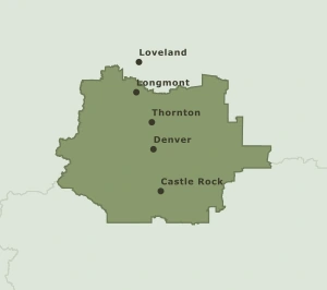 Area Code 303 geographic coverage map