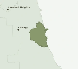 Area Code 312 geographic coverage map