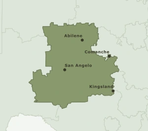 Area Code 325 geographic coverage map