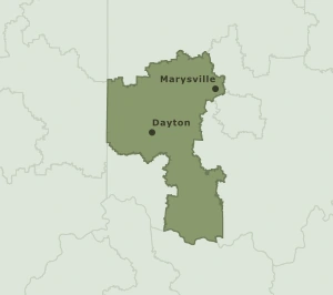 Area Code 326 geographic coverage map