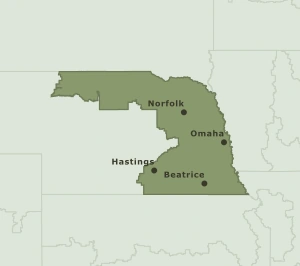 Area Code 402 geographic coverage map