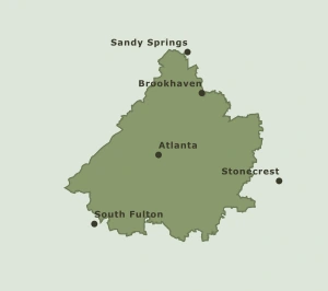 Area Code 404 geographic coverage map