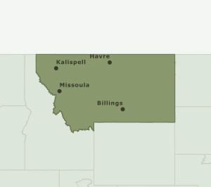 Area Code 406 geographic coverage map