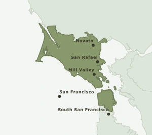Area Code 415 geographic coverage map