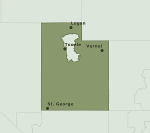 Area Code 435 geographic coverage map