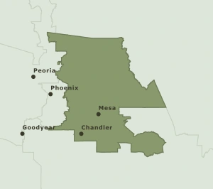 Area Code 480 geographic coverage map