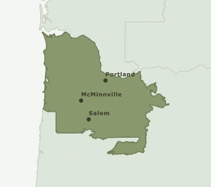 Area Code 503 geographic coverage map