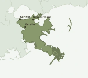 Area Code 504 geographic coverage map