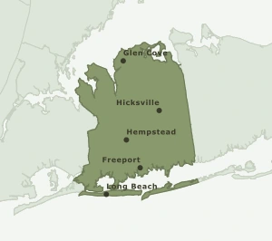 Area Code 516 geographic coverage map