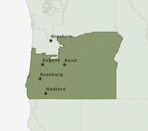 Area Code 541 geographic coverage map