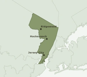 Area Code 551 geographic coverage map