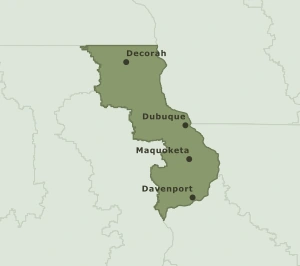Area Code 563 geographic coverage map