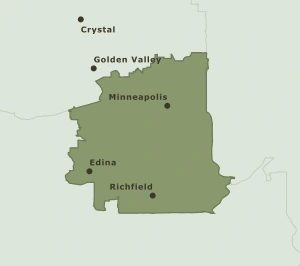 Area Code 612 geographic coverage map