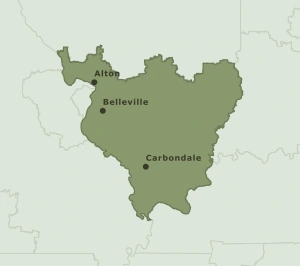 Area Code 618 geographic coverage map