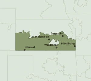 Area Code 620 geographic coverage map