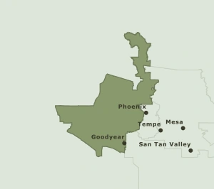 Area Code 623 geographic coverage map