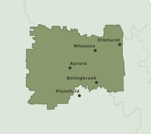 Area Code 630 geographic coverage map