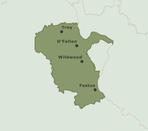 Area Code 636 geographic coverage map