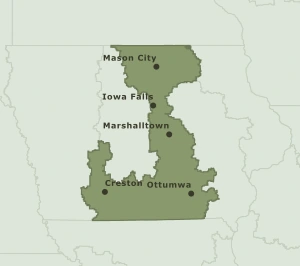 Area Code 641 geographic coverage map