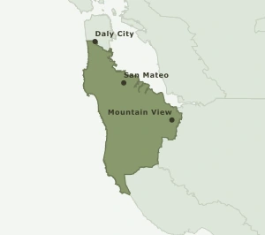 Area Code 650 geographic coverage map